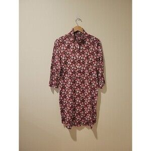 J.Mclaughlin Shirt Dress Berlin Mountain Floral Sz M Preppy Retro Cotton Casual